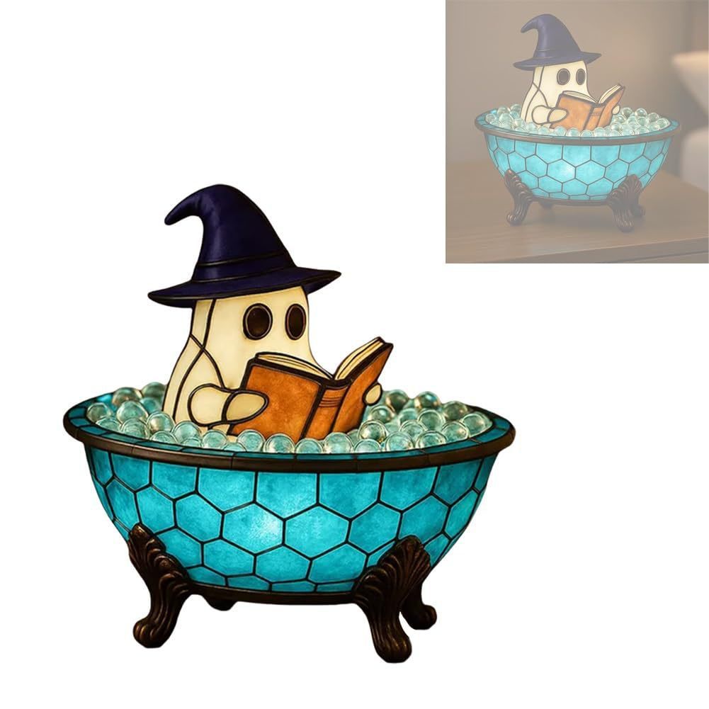 👻 Spooky Ghost Bubble Bath Lamp – Halloween Glow Décor