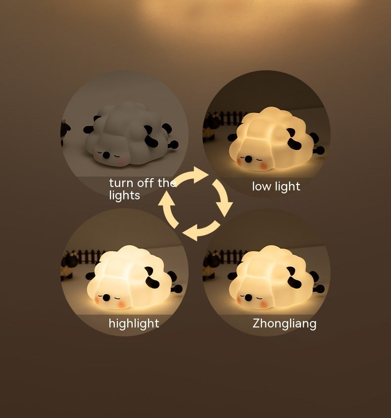 Sheep LED Night Light – Touch Sensor Silicone Bedside Lamp for Kids' Room & Sleep Decor