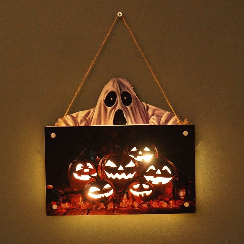 🎃 Spooky Halloween Door Sign – Festive Wooden Wall Décor