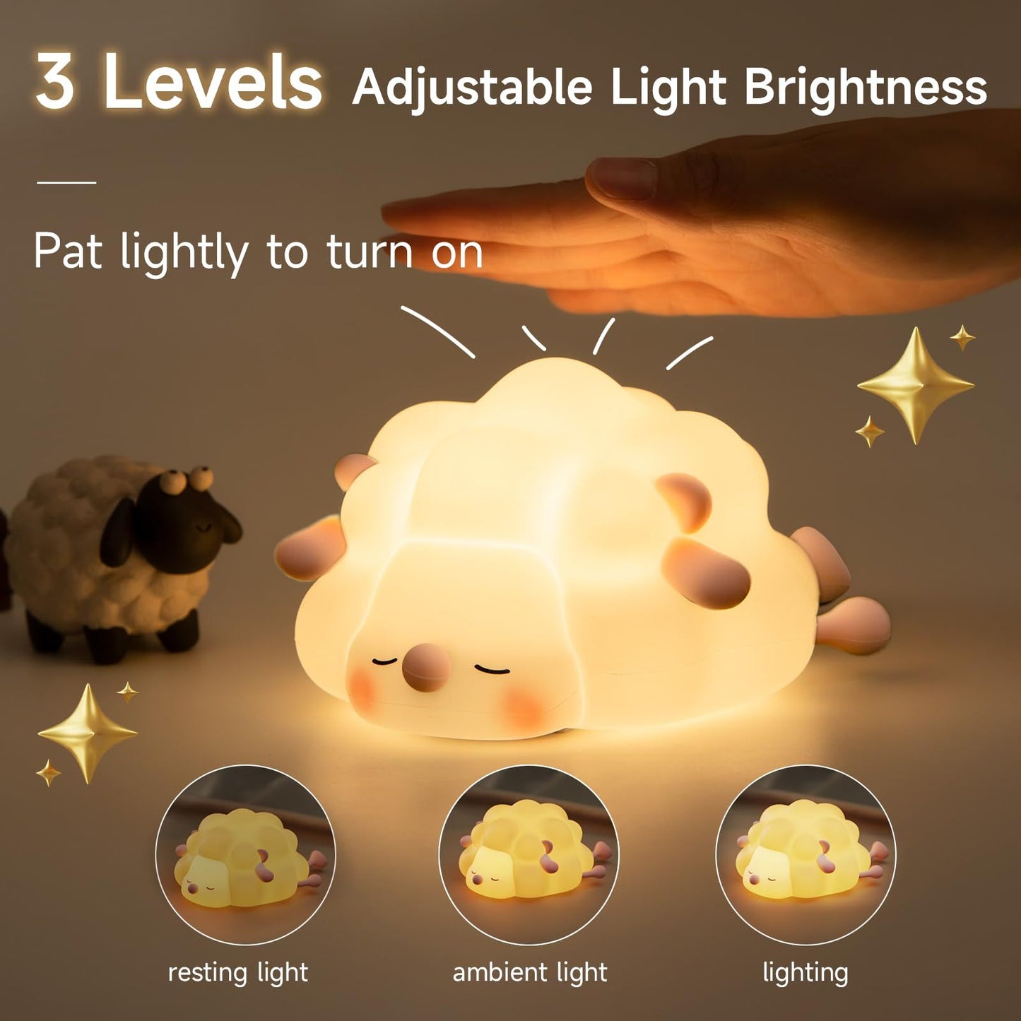 Sheep LED Night Light – Touch Sensor Silicone Bedside Lamp for Kids' Room & Sleep Decor