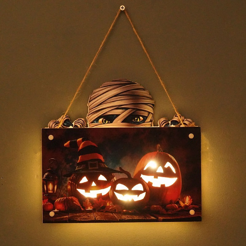 🎃 Spooky Halloween Door Sign – Festive Wooden Wall Décor