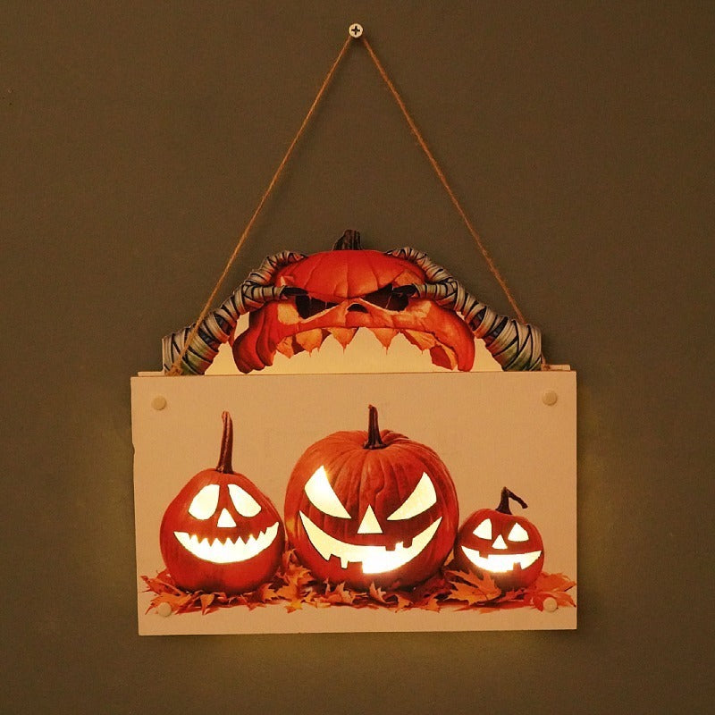 🎃 Spooky Halloween Door Sign – Festive Wooden Wall Décor
