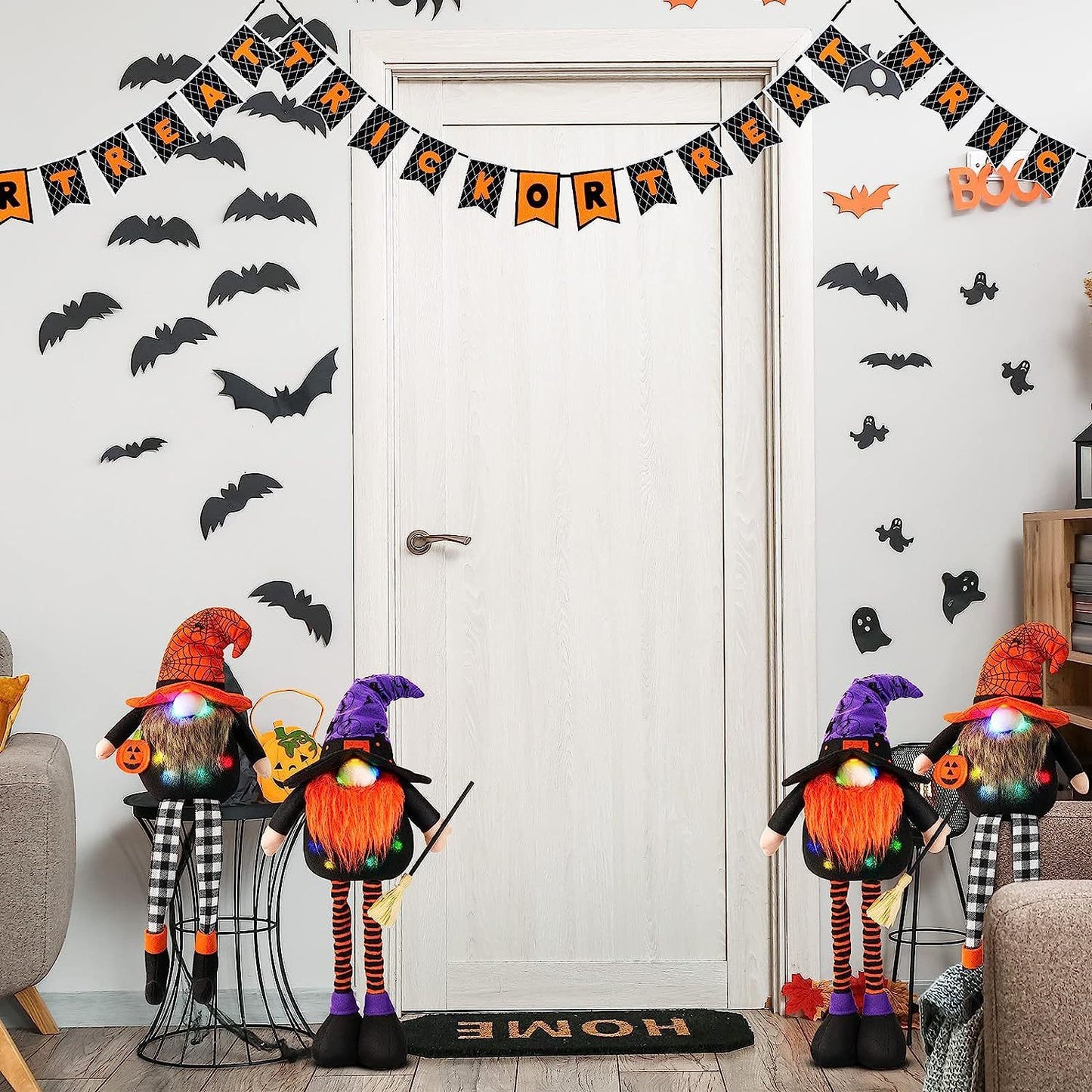 🎃 Cute Light-Up Hanging Halloween Doll – Spooky Fun Decoration