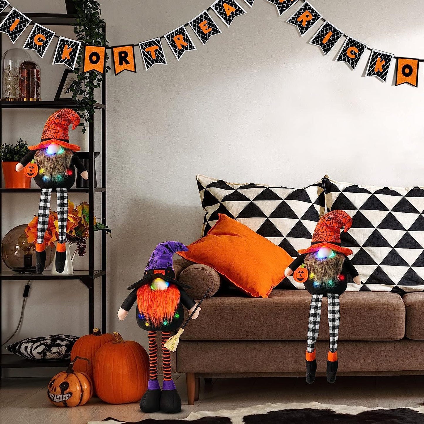 🎃 Cute Light-Up Hanging Halloween Doll – Spooky Fun Decoration