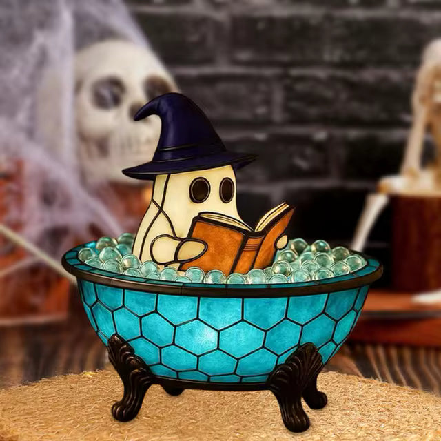 👻 Spooky Ghost Bubble Bath Lamp – Halloween Glow Décor