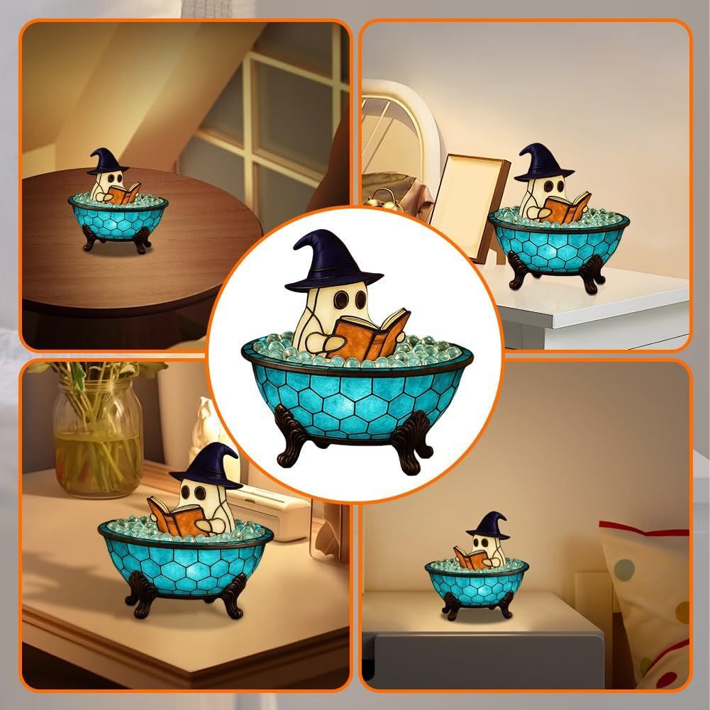👻 Spooky Ghost Bubble Bath Lamp – Halloween Glow Décor