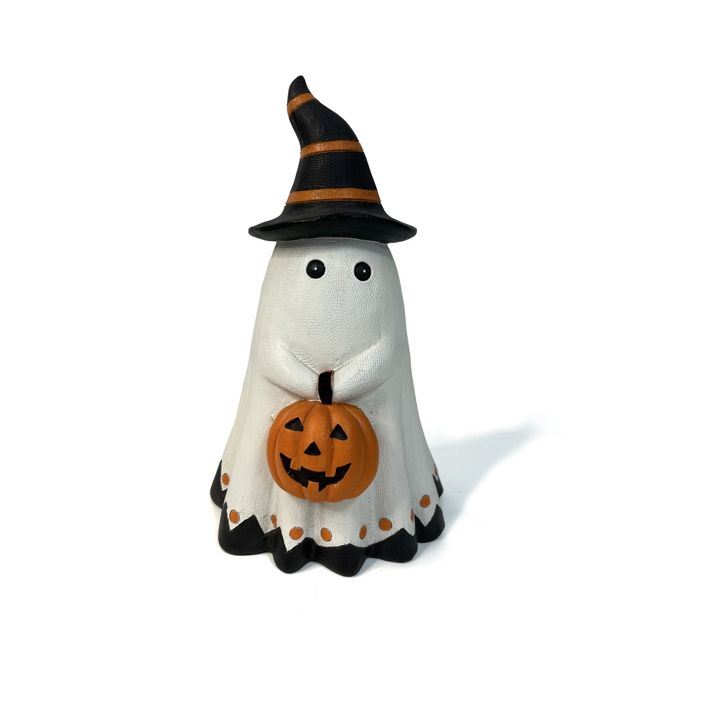 👻 Halloween Ghost Pumpkin Ornament – Resin Craft Decor