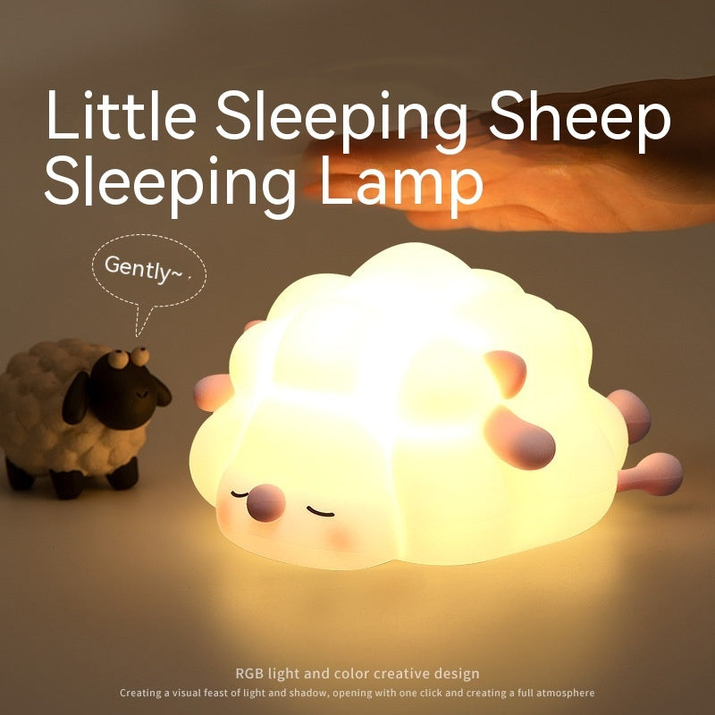 Sheep LED Night Light – Touch Sensor Silicone Bedside Lamp for Kids' Room & Sleep Decor