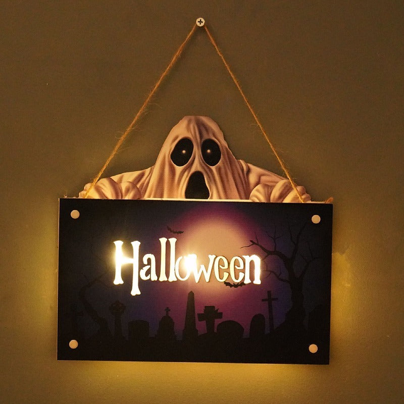 🎃 Spooky Halloween Door Sign – Festive Wooden Wall Décor
