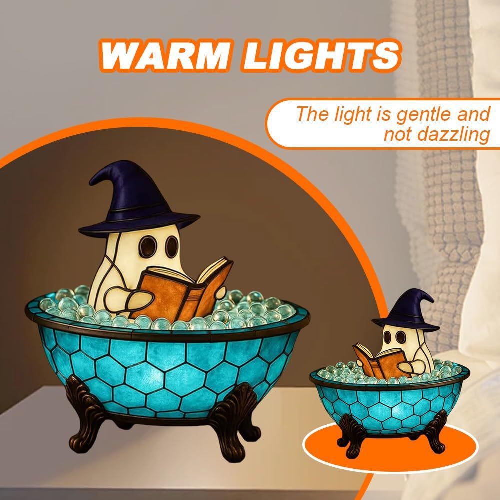 👻 Spooky Ghost Bubble Bath Lamp – Halloween Glow Décor