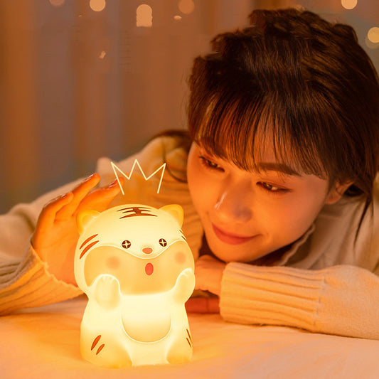 TigerGlow LED Night Light – Touch Sensor Silicone Bedside Lamp for Kids