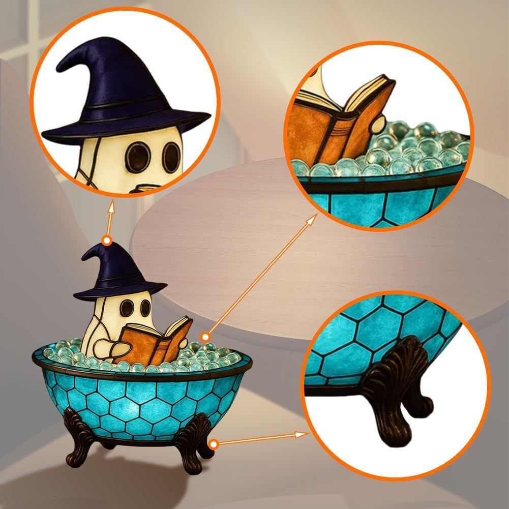 👻 Spooky Ghost Bubble Bath Lamp – Halloween Glow Décor