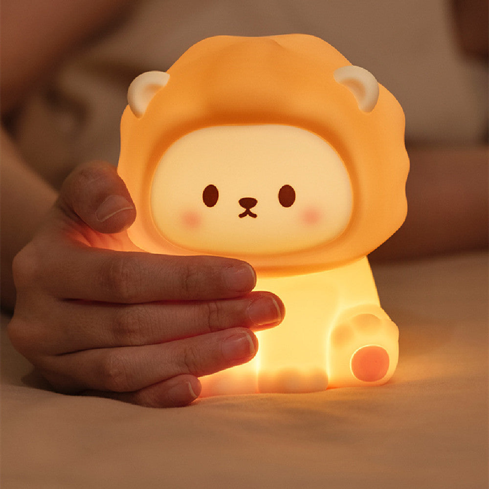 Lion Silicone Night Light – Soft Glow, Dimmable & Rechargeable Bedside Lamp for Kids