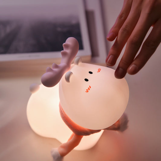 Reindeer Silicone Light Children's Bedroom Eye Protection Small Night Lamp
