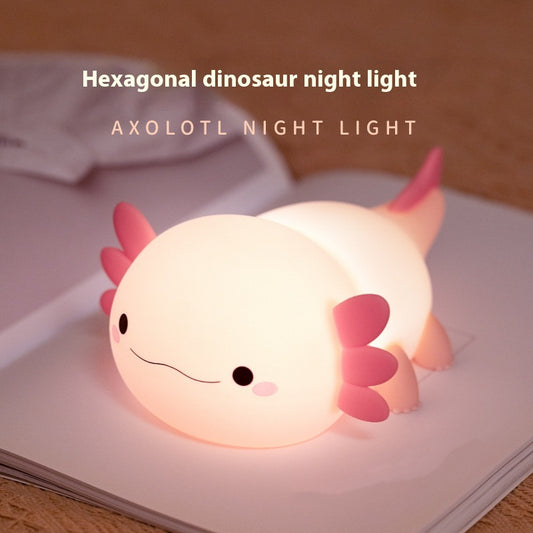Axolotl LED Night Light – Touch Sensor Silicone Bedside Lamp for Kids