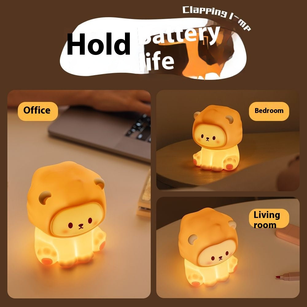 Lion Silicone Night Light – Soft Glow, Dimmable & Rechargeable Bedside Lamp for Kids