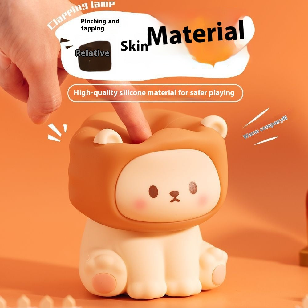 Lion Silicone Night Light – Soft Glow, Dimmable & Rechargeable Bedside Lamp for Kids
